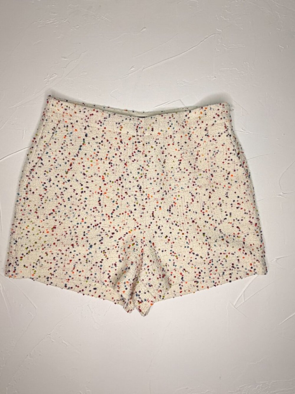 Express Super High Rise Boucle Tweed Shorts Size 12 Confetti